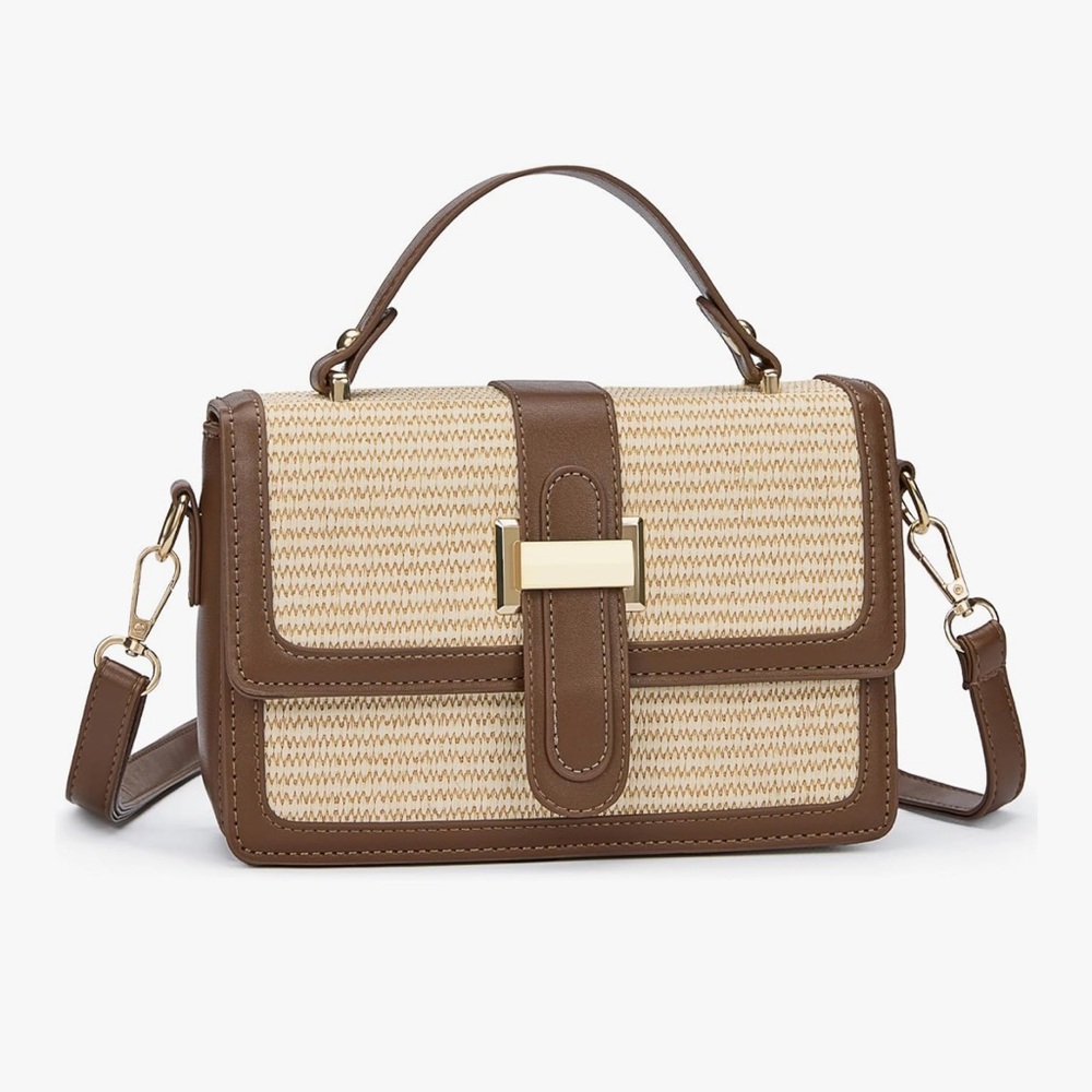 🆕Straw Crossbody Purses Bags for Women, Summer Leather Shoulder Bag